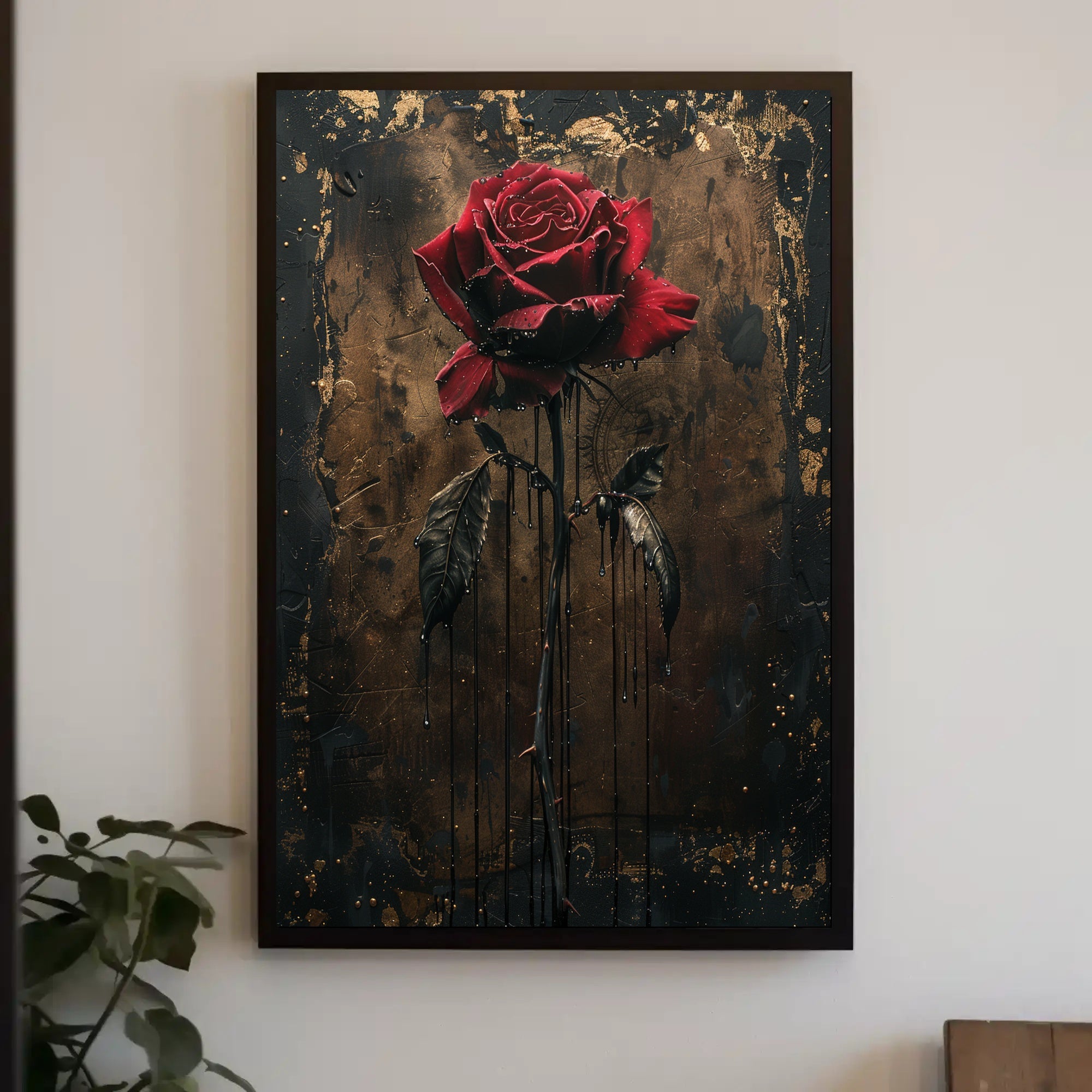 Striking Gothic Rose Art in Abstract or Artistic Poster PosterGoat