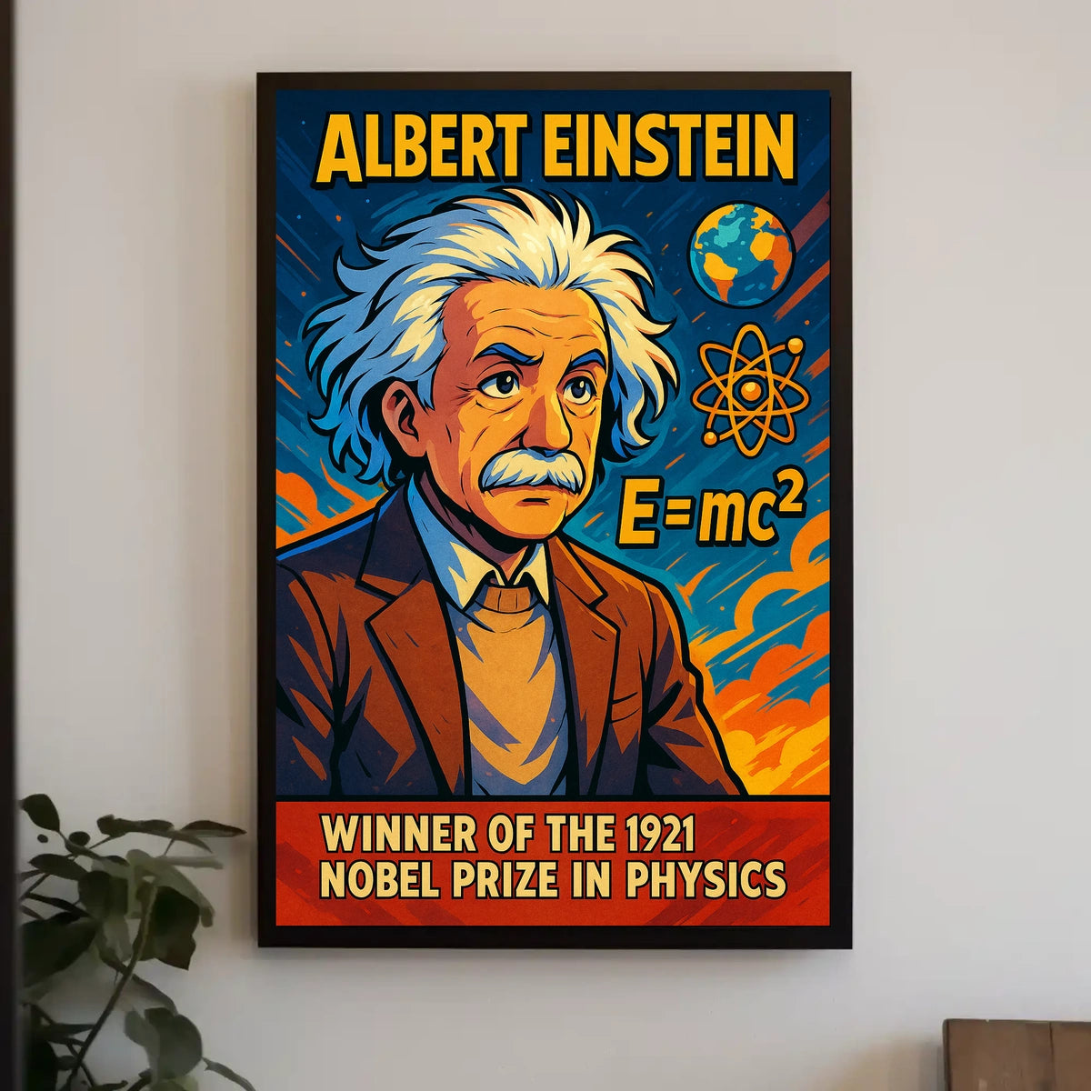 Albert Einstein Nobel Laureate Portrait Classic Scientific Decor Gift Inspiring Knowledge Science Lovers Poster