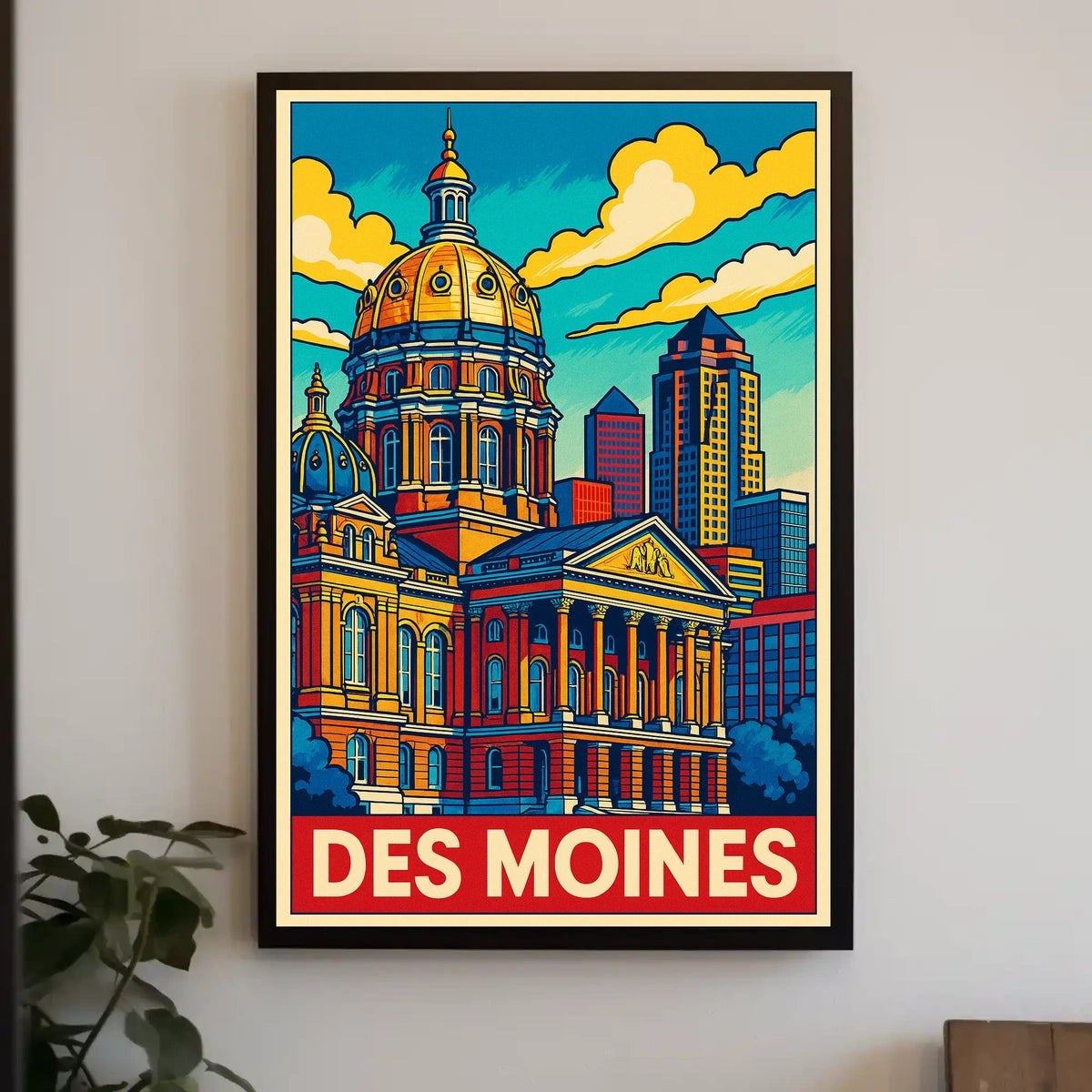 Des Moines Cityscape Poster