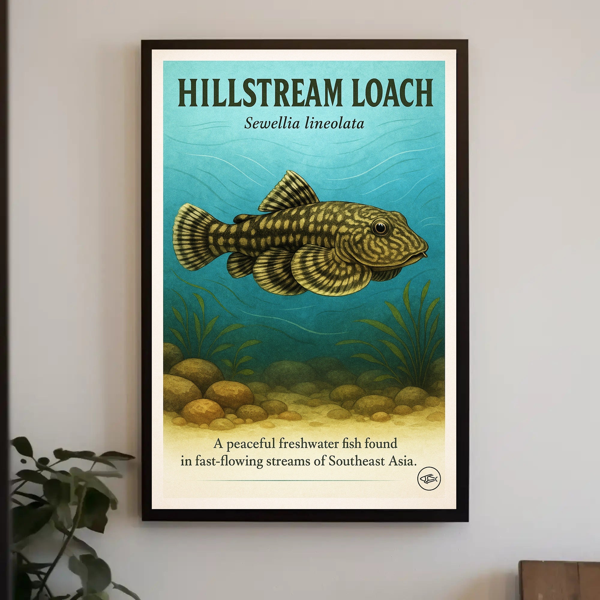 Hillstream Loach Sewellia lineolata Poster PosterGoat
