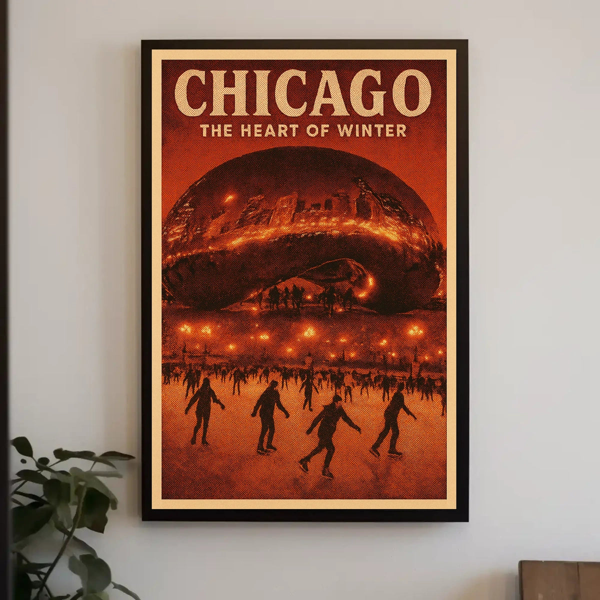 Chicago Winter Scene Poster