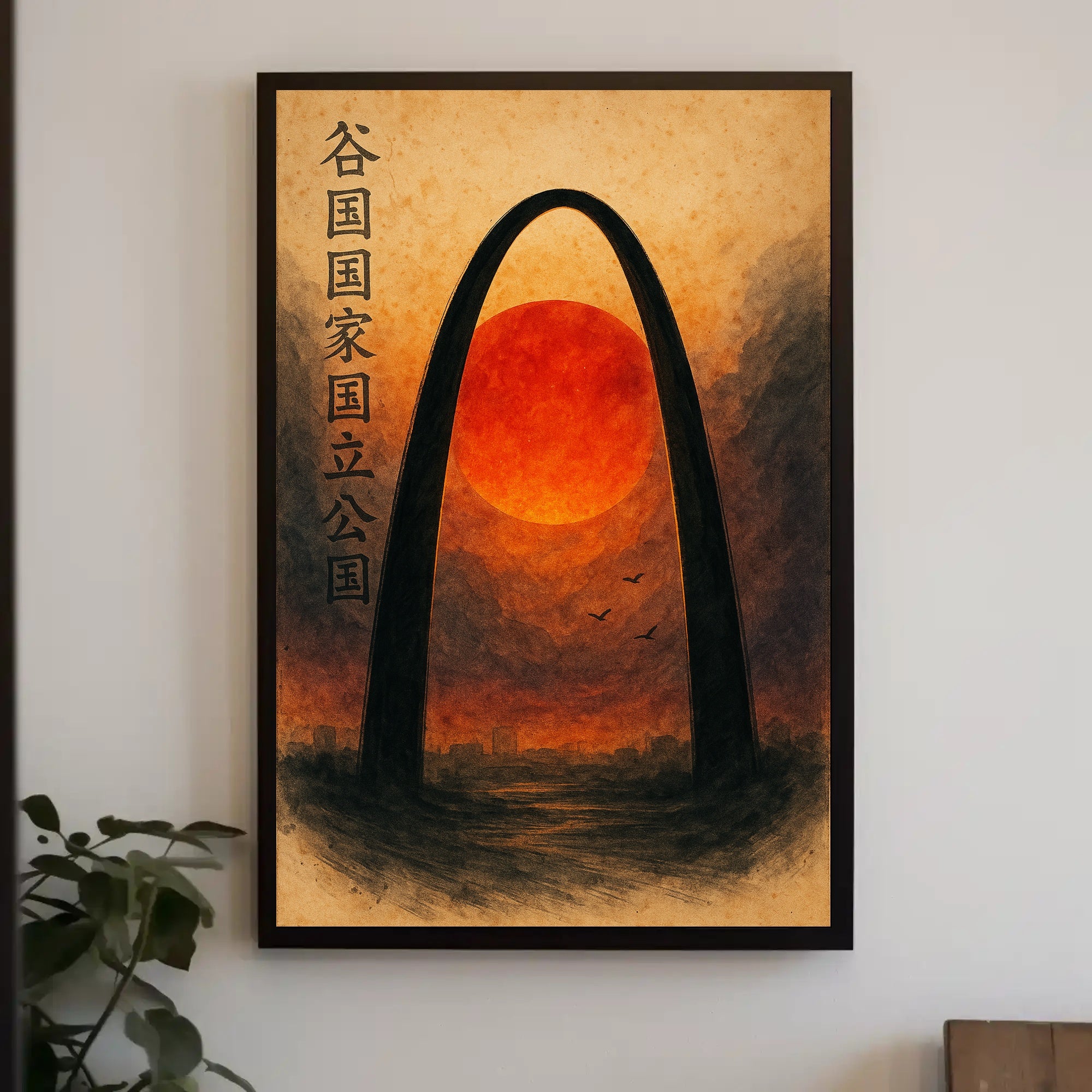 Gateway Arch Sunset Wall Art Print