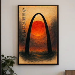 Gateway Arch Sunset Wall Art Print
