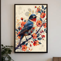 Vibrant Bird And Blossoms Poster