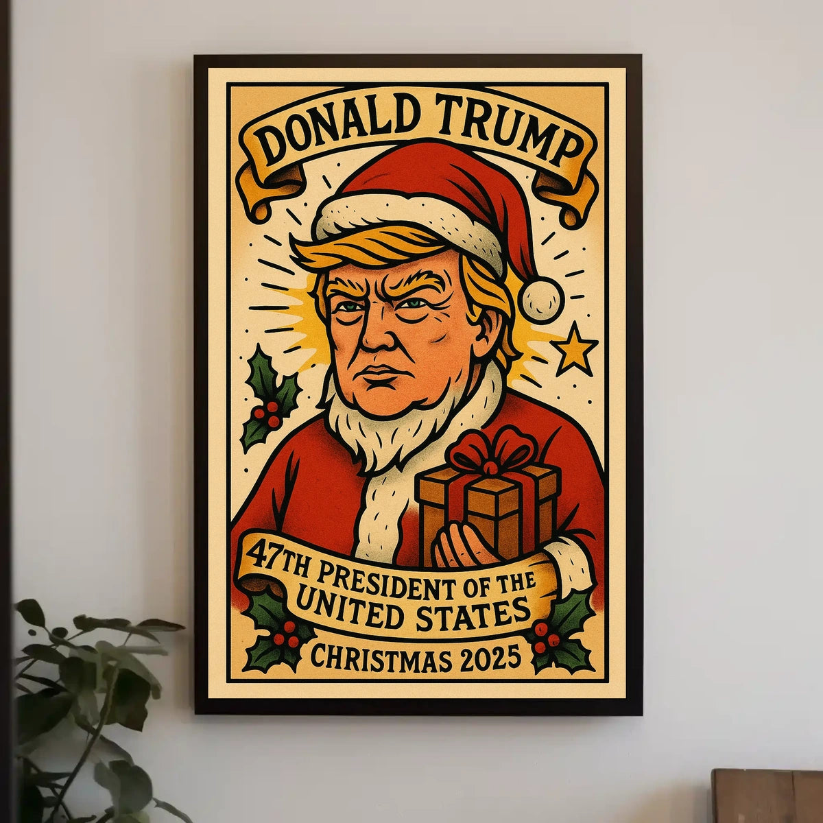 Christmas Santa Claus Festive Style Political or Propaganda Poster