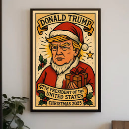 Christmas Santa Claus Festive Style Political or Propaganda Poster