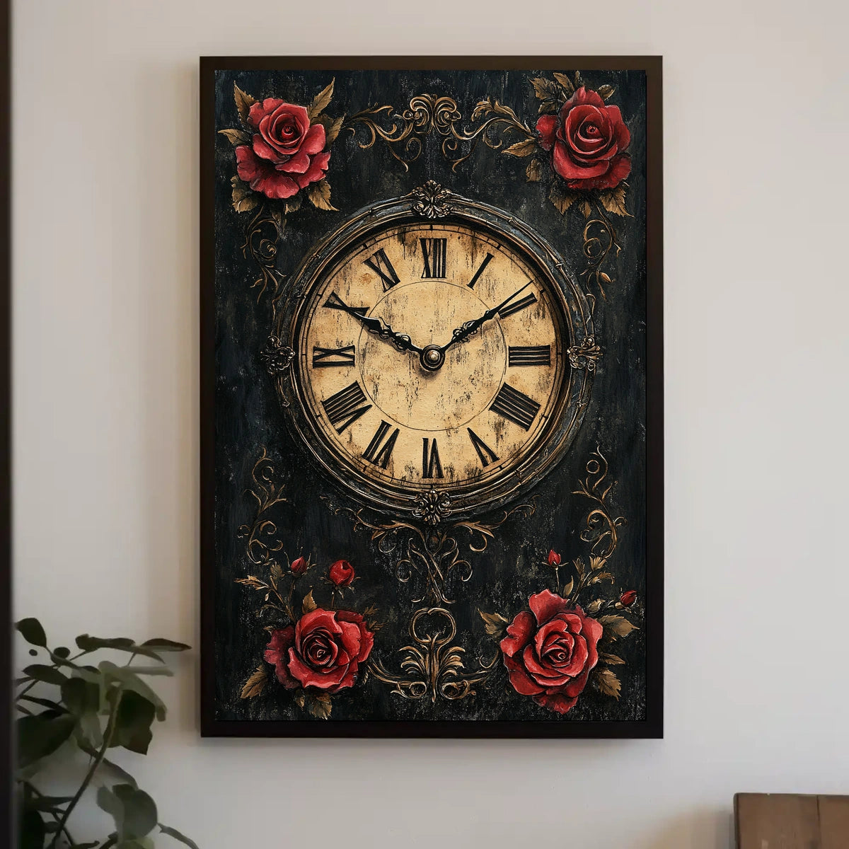 Ornate Vintage Clock Art Print - Cultural Heritage Poster
