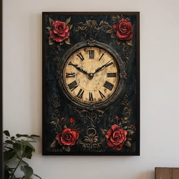 Ornate Vintage Clock Art Print - Cultural Heritage Poster