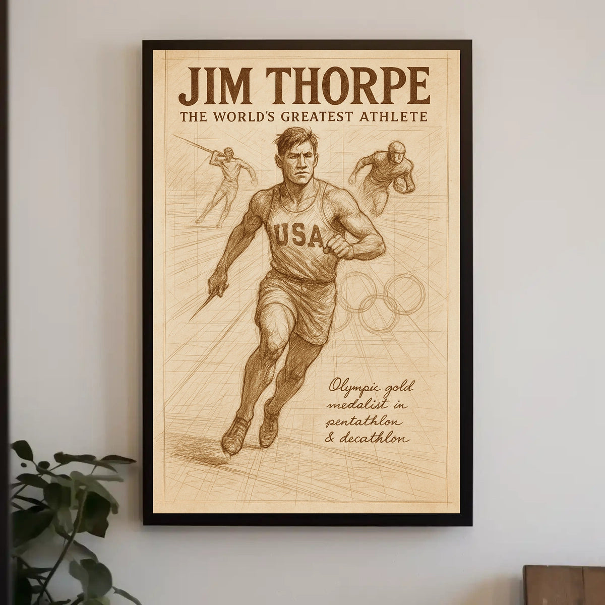 Jim Thorpe Legendary Athlete Poster