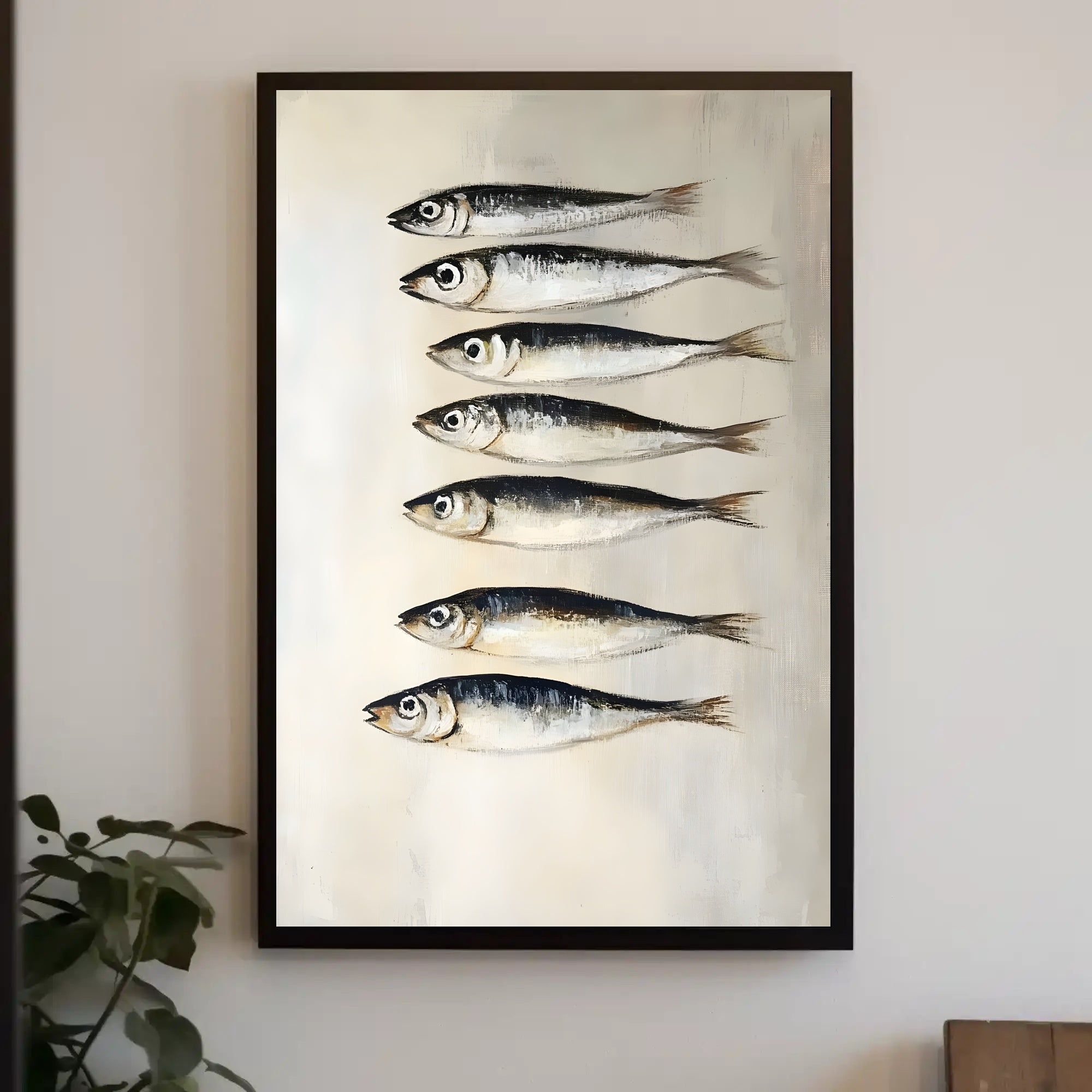 School Of Fish Poster Minimalist Coastal Wall Art