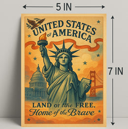 United States of America Land of the Free Poster PosterGoat