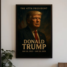 Donald Trump Portrait of Resolute Leadership Poster