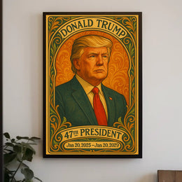 Trump Statesmanship Portrait Art Deco Patriotic Poster