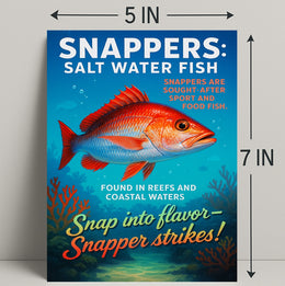 Snapper Strikes Salt Water Fish Poster PosterGoat