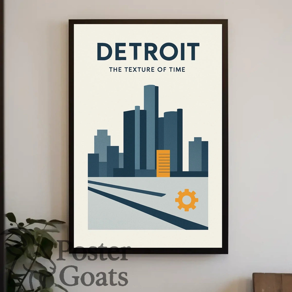 Detroit Cityscape Modern Industrial Urban Artwork Poster