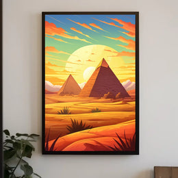 Egyptian Pyramids Sunset Surrealism Art Poster Print