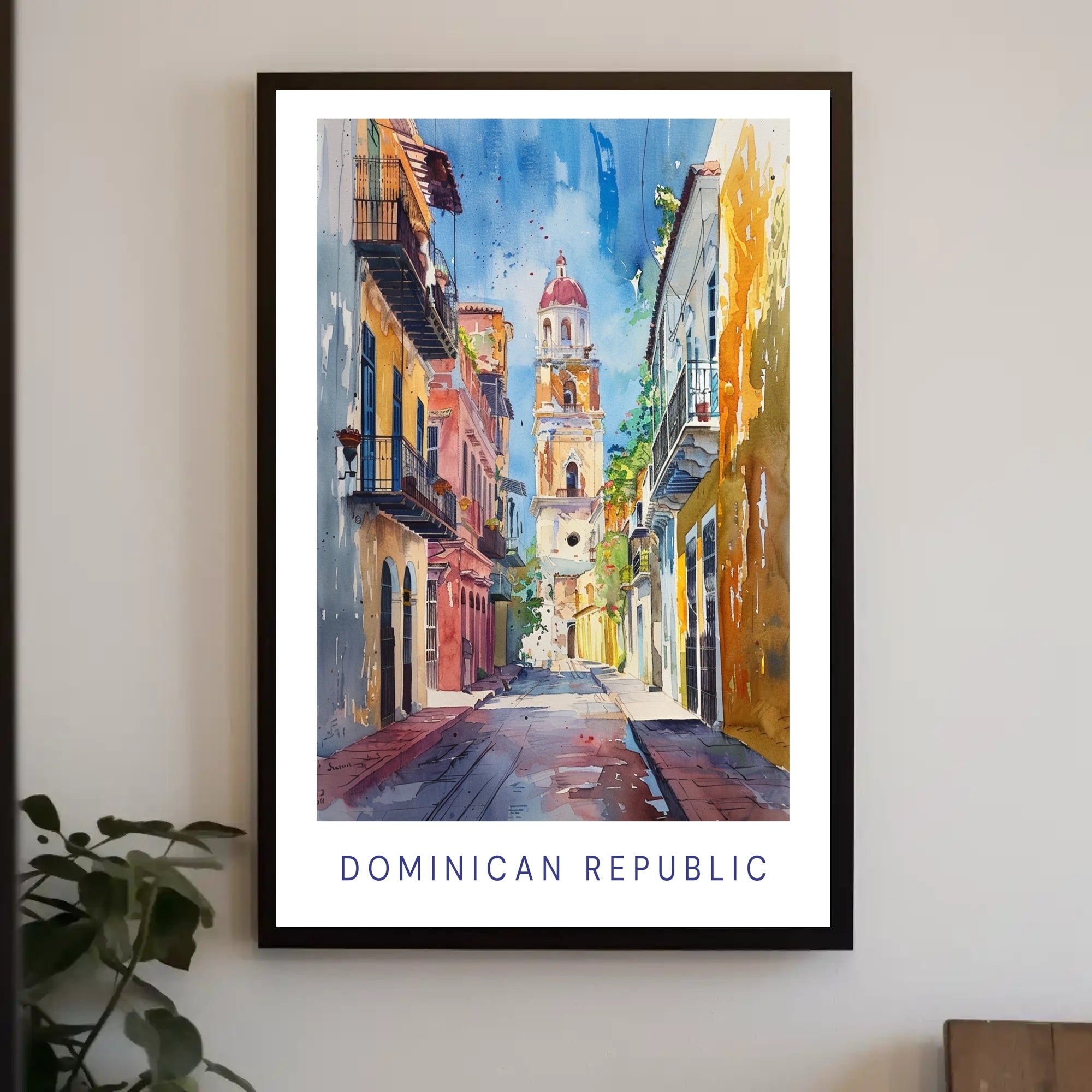 Vibrant Dominican Republic Street Scene Urban or Cityscape Poster PosterGoat