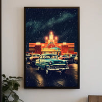 Retro Drive-In Night Poster