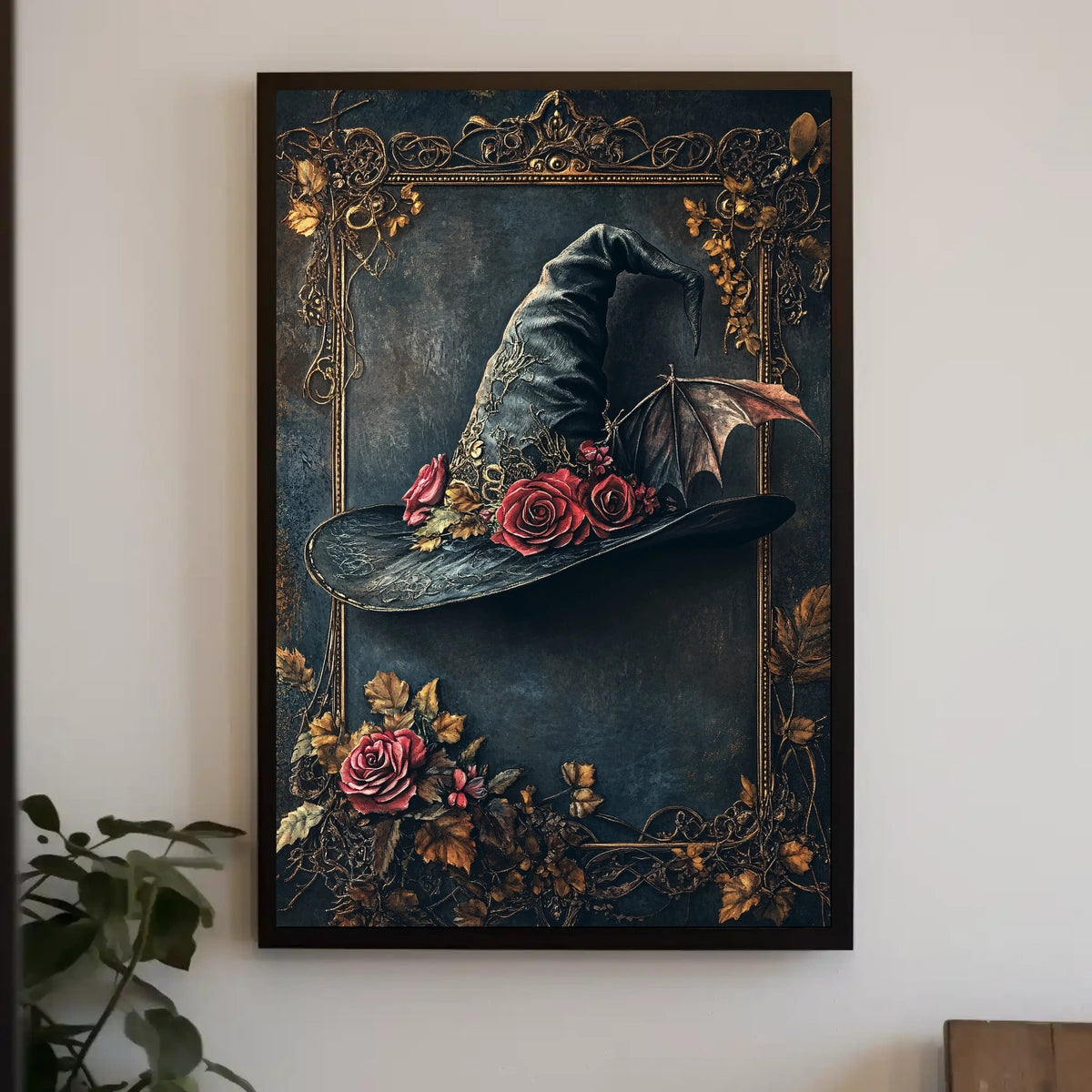 Magical Witch Hat with Roses Artistic or Pop Culture Poster