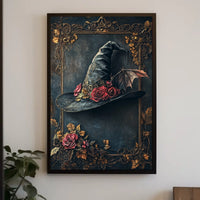 Magical Witch Hat with Roses Artistic or Pop Culture Poster