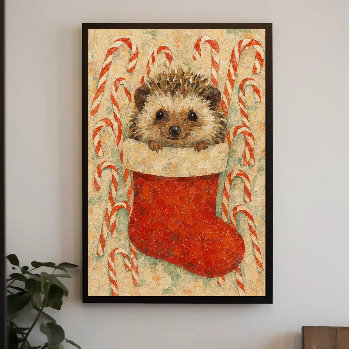 Hedgehog In Stocking Poster