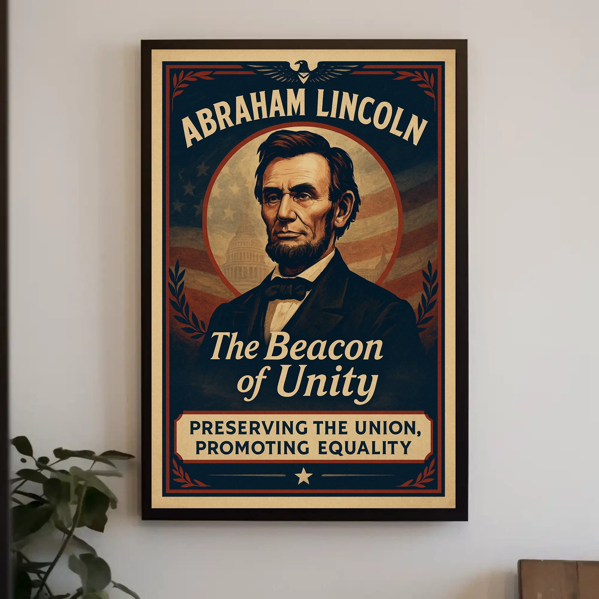 Abraham Lincoln Inspiring Vintage Historical or Presidential Poster PosterGoat