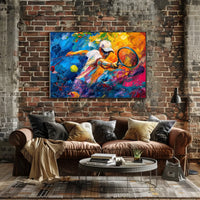 Dynamic Abstract Tennis Player Art Poster