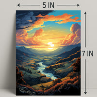 Majestic Sunset Valley Poster