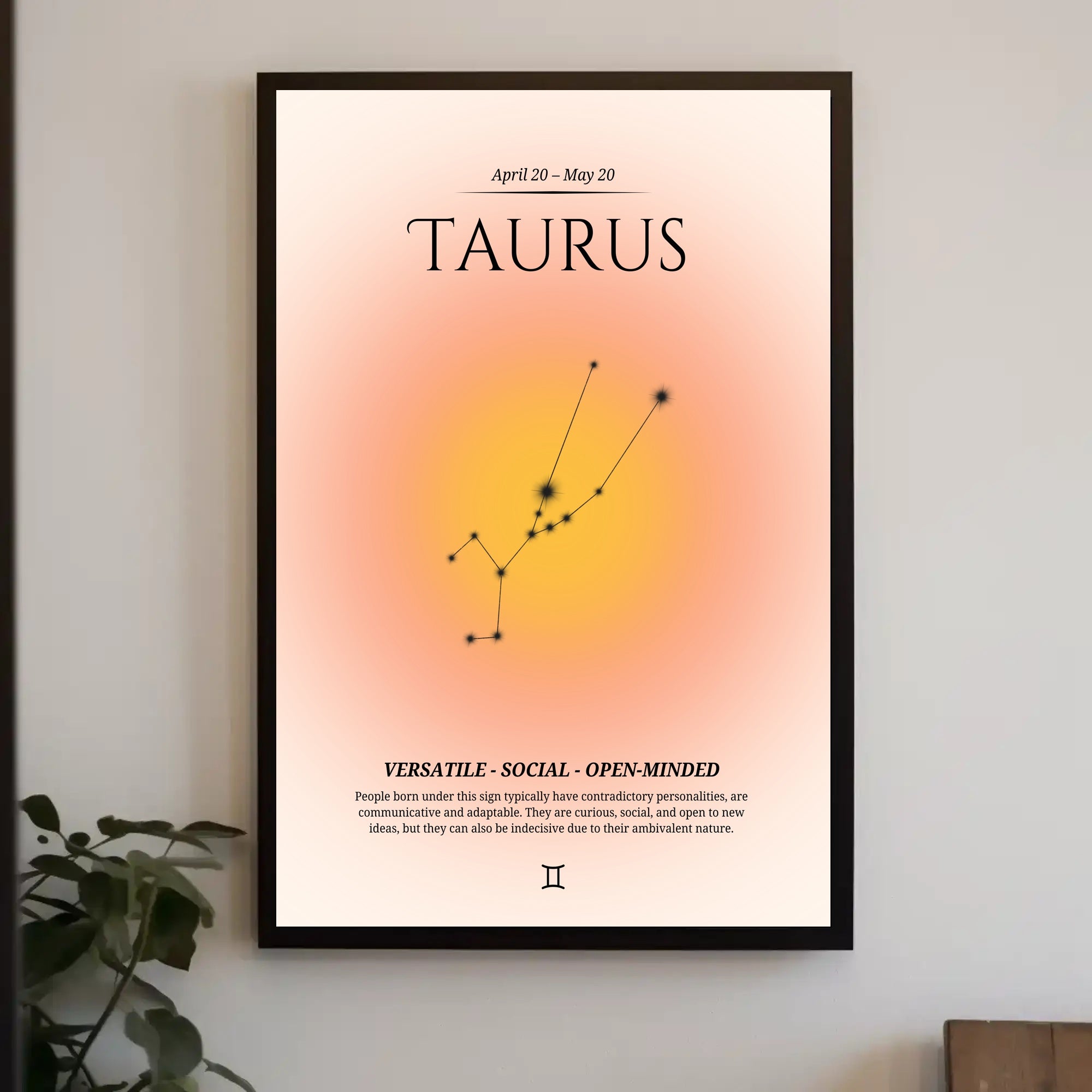 Taurus Constellation Zodiac Sign Poster - Astronomy Poster PosterGoat