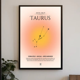 Taurus Constellation Zodiac Sign Poster - Astronomy Poster PosterGoat