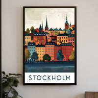 Stockholm Cityscape with Classic European Architecture Travel Poster