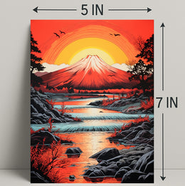 Radiant Mountain Sunset Poster PosterGoat