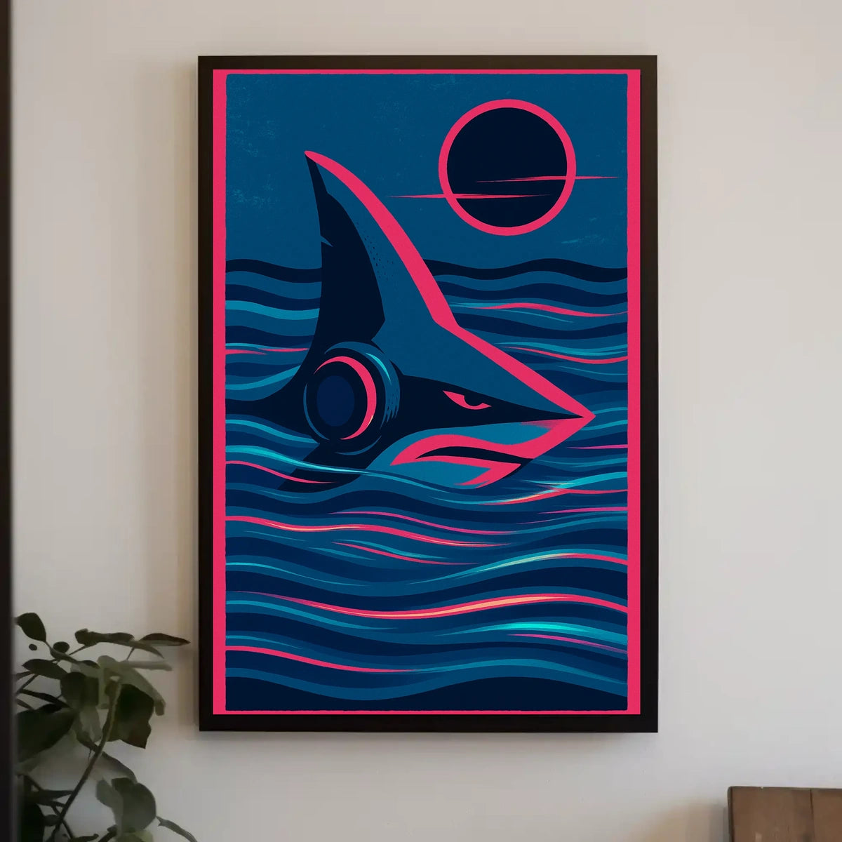 Shark In The Waves Poster