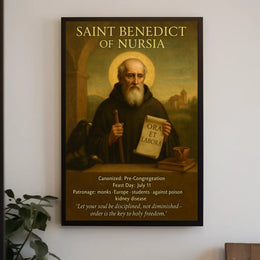 Saint Benedict Vintage Religious Art - Spirituality Poster