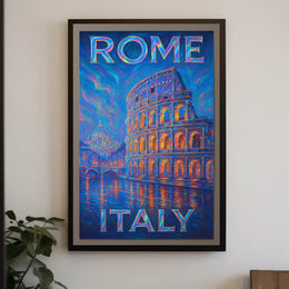 Rome, Italy Vibrant Landmarks Poster
