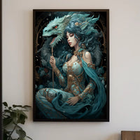 Enchantress And Dragon Poster