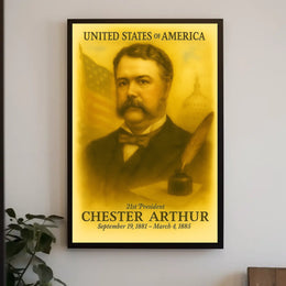 Chester A. Arthur 21st President of the United States Vintage Watercolor Poster