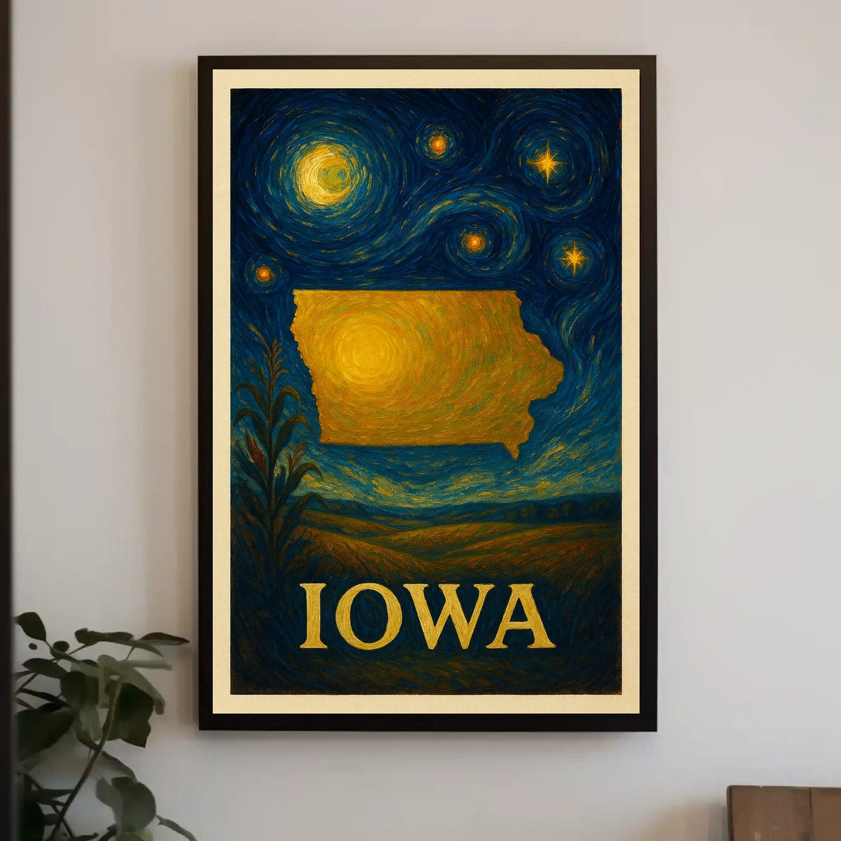 Iowa Impressionistic Landscape Art Print - Cultural or Heritage Poster