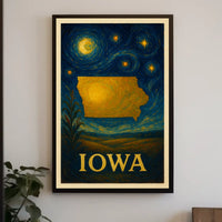 Iowa Impressionistic Landscape Art Print - Cultural or Heritage Poster