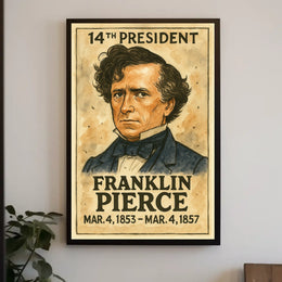 Franklin Pierce Historical Presidential Portrait Poster