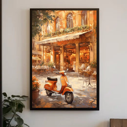Vintage Charm in an Italian Café Poster