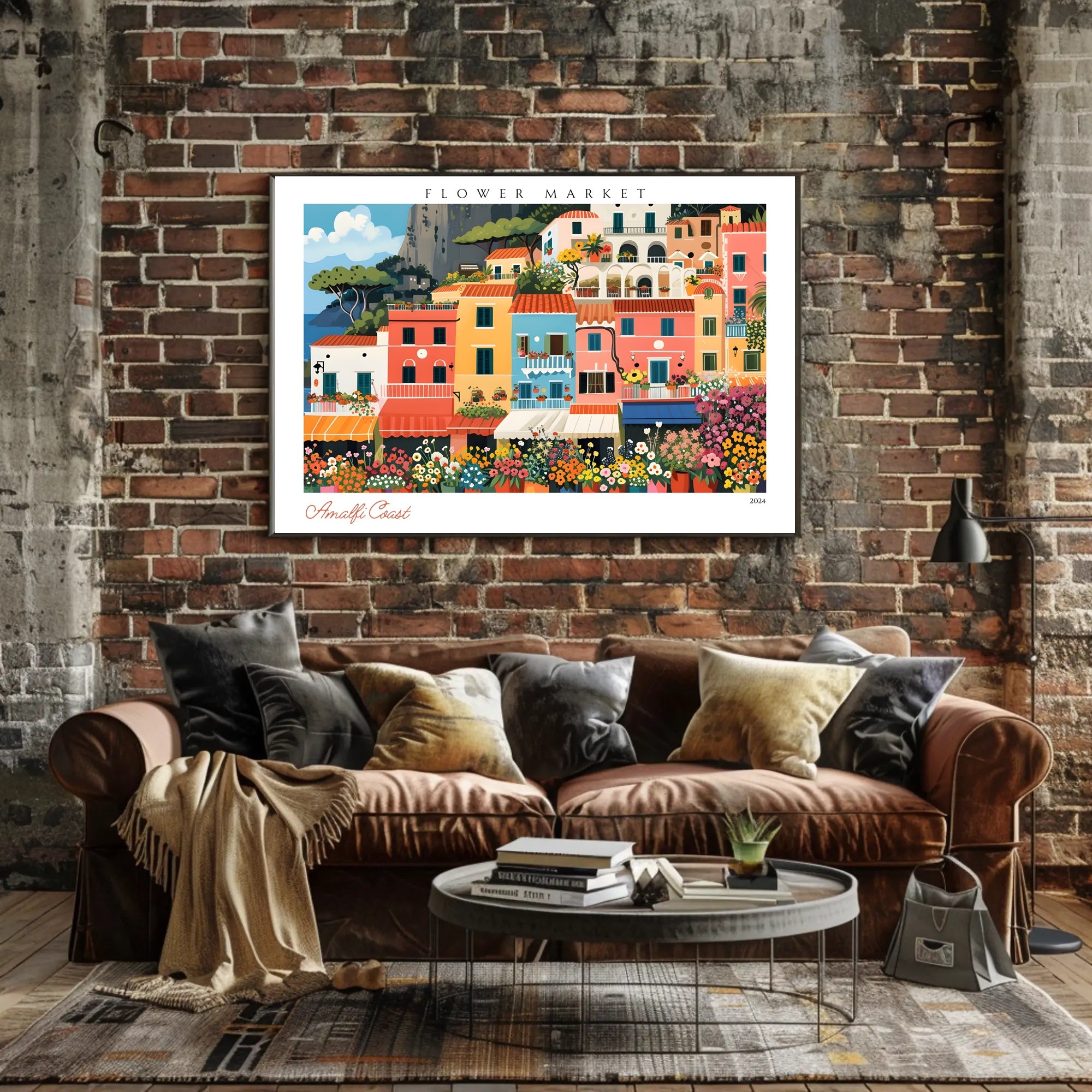 Amalfi Coast Flower Market Poster PosterGoat