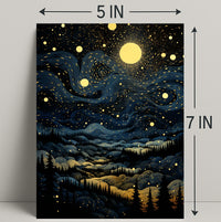 Starry Night Landscape Poster PosterGoat