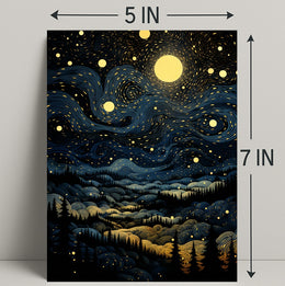 Starry Night Landscape Poster PosterGoat