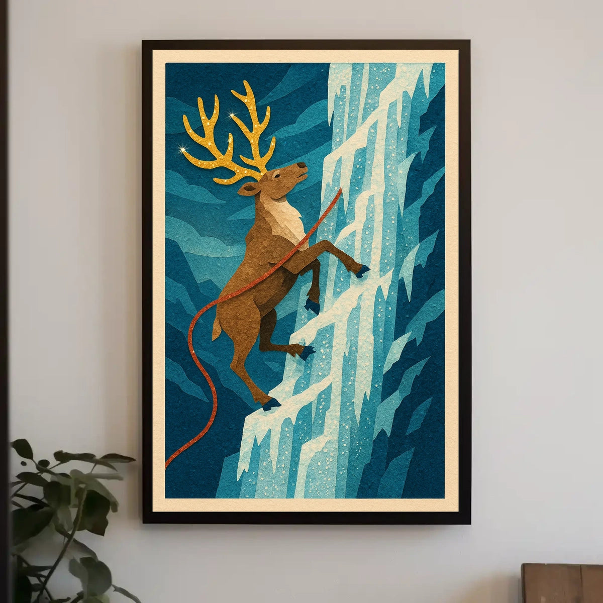 Climbing Caribou Adventure Poster