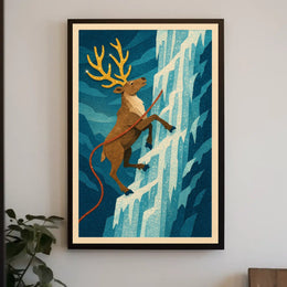 Climbing Caribou Adventure Poster