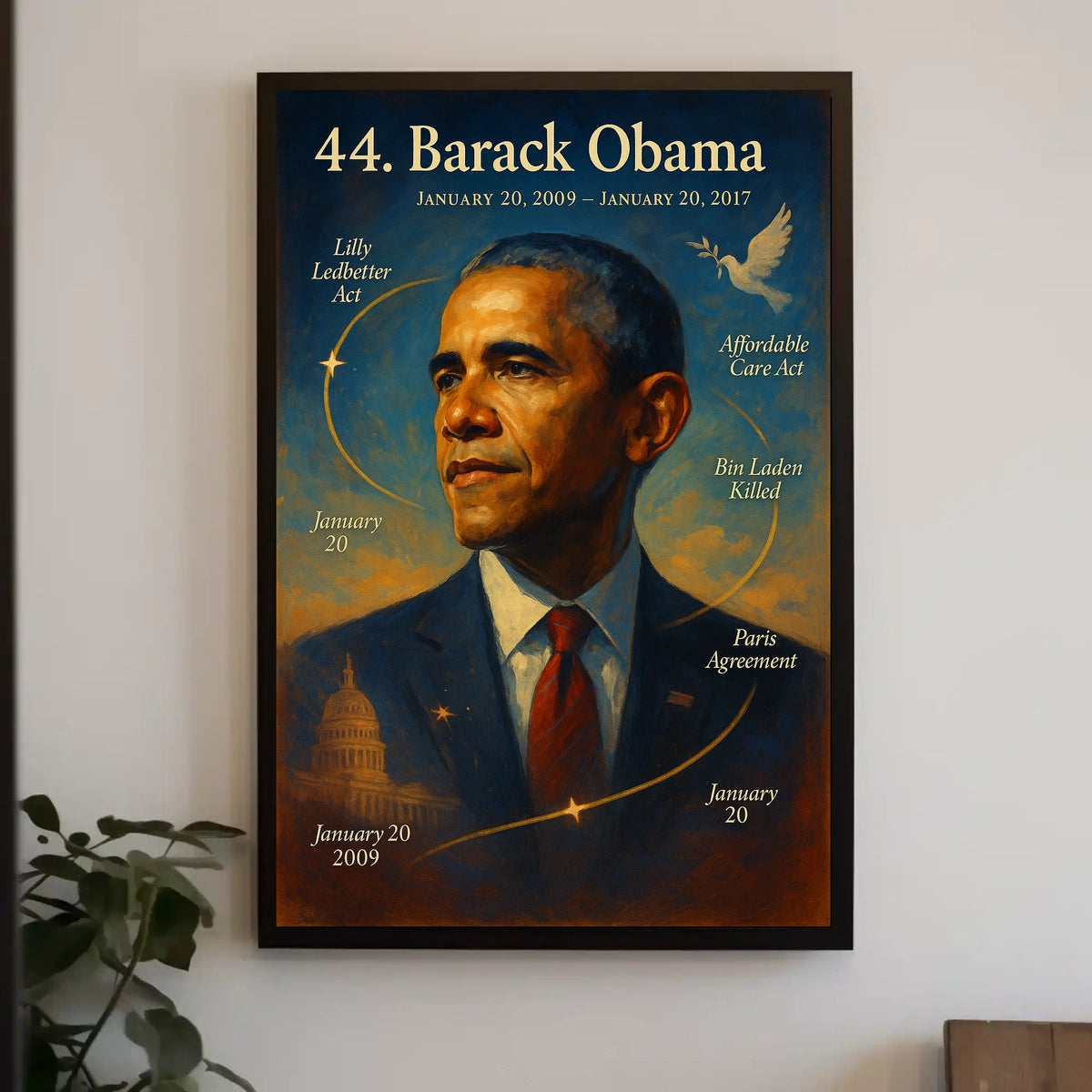 Barack Obama Presidency Achievements 2009-2017 Poster