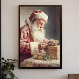 Santa Claus In A Moment Of Preparation Poster