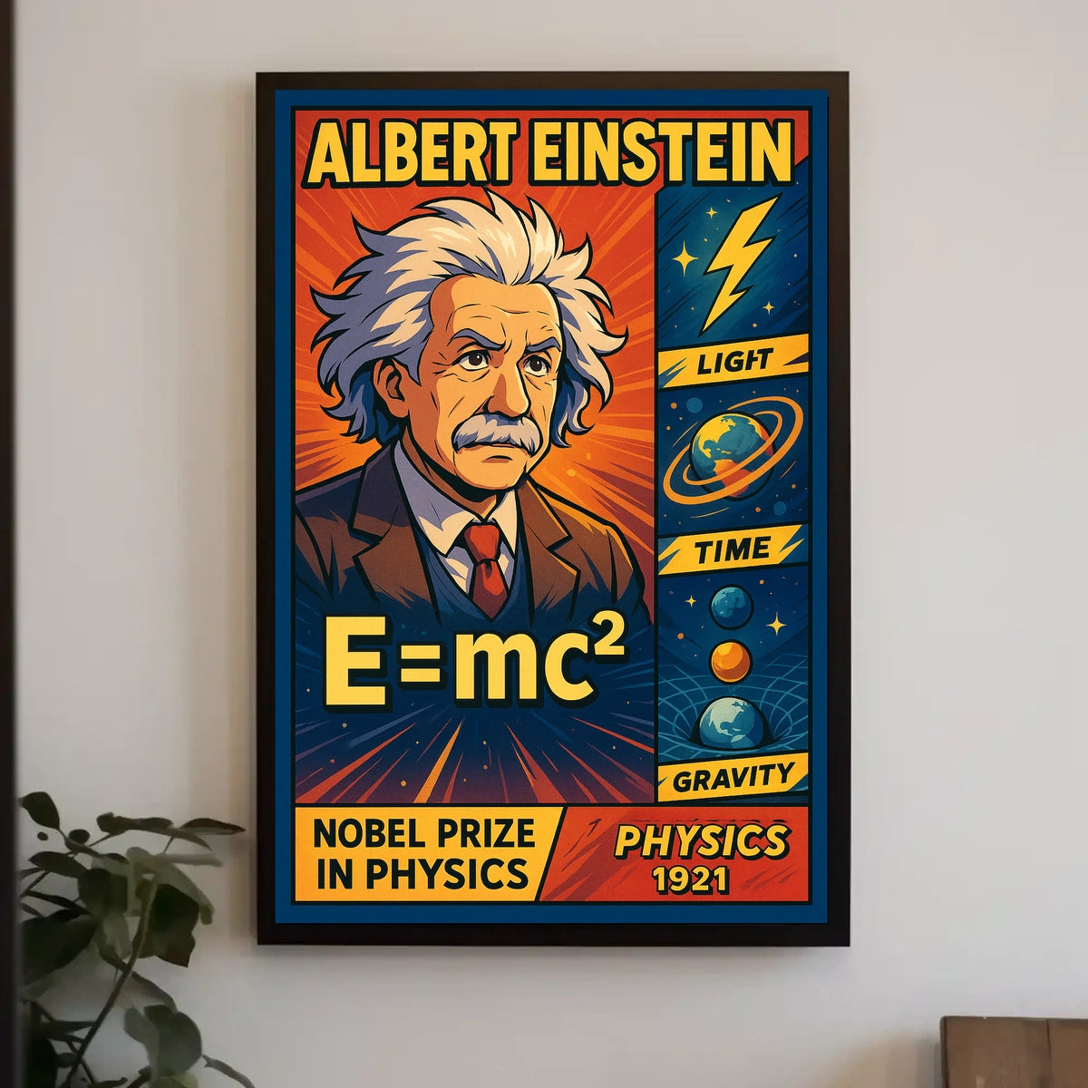 Einstein Nobel Prize 1921 Portrait Vintage Science Poster