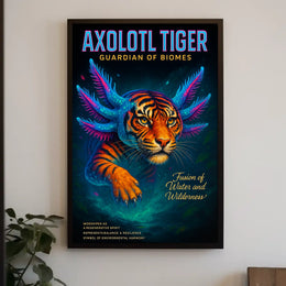 Axolotl Tiger Guardian of Biomes Poster